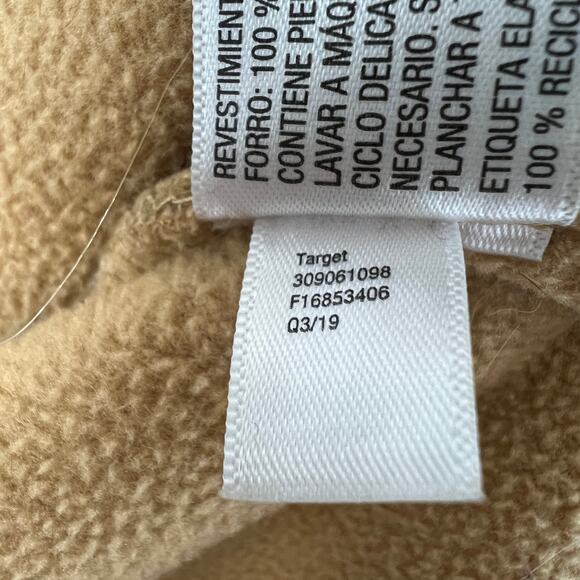 JOY LAB Womens Tan Sherpa Fleece Teddy Half Zip Pullover Cropped Jacket Size XS - Picture 9 of 10